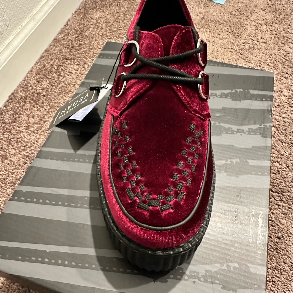 Gender Neutral Vegan Red Velvet Shoes